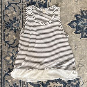 Kaileigh Black and White Striped Tank Top